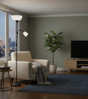 BEL AIR HOME - Lámpara de Pie VARESE 2xe27 178cm - Ideal para Salones y Estudios - Diseño Moderno y Funcional - Lampara de Lectura Orientable - Ilumina Tu Hogar con Estilo - details 2
