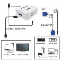 Adaptador Mini VGA a HDMI Con Audio 1080P Compatible Para PC Portátil HDTV Proyector Cable USB Incluido - details 0