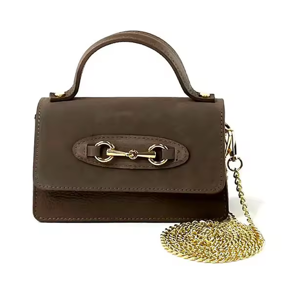 énvo - Bolso de Mano Pequeño de Piel con Cadena Dorada - 1