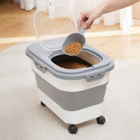 Contenedor De Almacenamiento Para Alimentos Para Perros Y Gatos 13/33LB Caja Seca Para Alimentos Para Mascotas Con Tapa Airtight Y Selladora Para Cocina Grano De Arroz - details 15