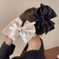 Grande Pinza Para El Cabello Con Lazo Nueva Moda Color Sólido Negro Herramientas De Estilo Para Mujer Y Niñas Accesorios De Cabello - details 0