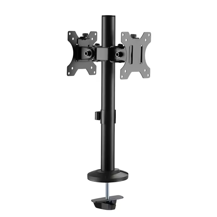 Cromad Soporte de Mesa para 2 Monitores de 17-32 - Ajustable en Altura, Giratorio E Inclinable - Gestión de Cables - Peso Máximo 8kg - VESA Máx 100x100mm - 1