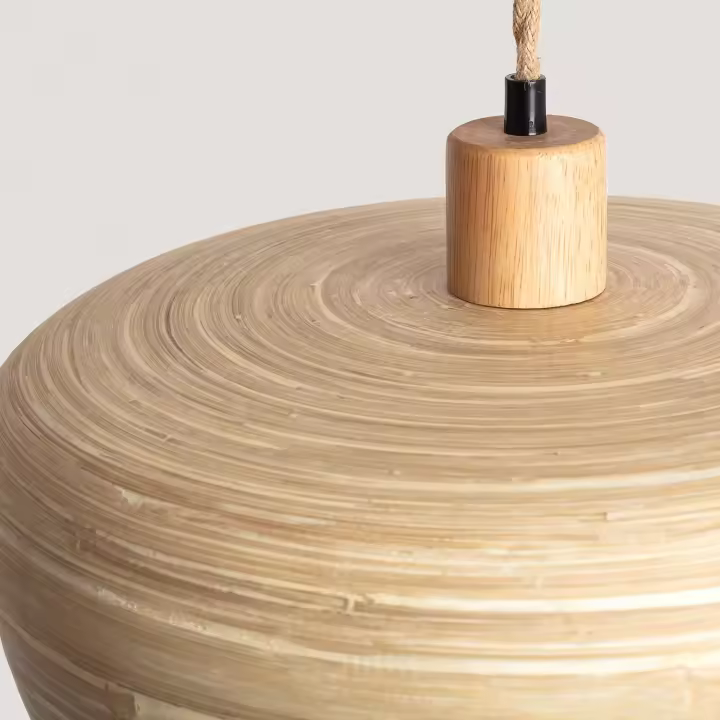 Ledkia Lámpara Colgante Bambú Shuka Sari ILUZZIA Trenzado Natural - 1