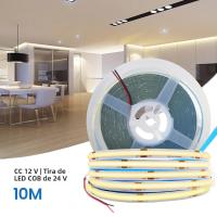 Tira LED COB Flexible 5M/10M 12V/24V 320Leds/M 4000K 6000K Luz Fila De LED Alta Densidad Calor Natural Blanco Para Decoración De Hogar - details 0