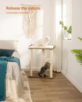 Gatos, Altura 68 cm, Torre de Gatos, con 3 Postes de Sisal de Gran Plataformas, Pompones, Marrón Rústico - details 2