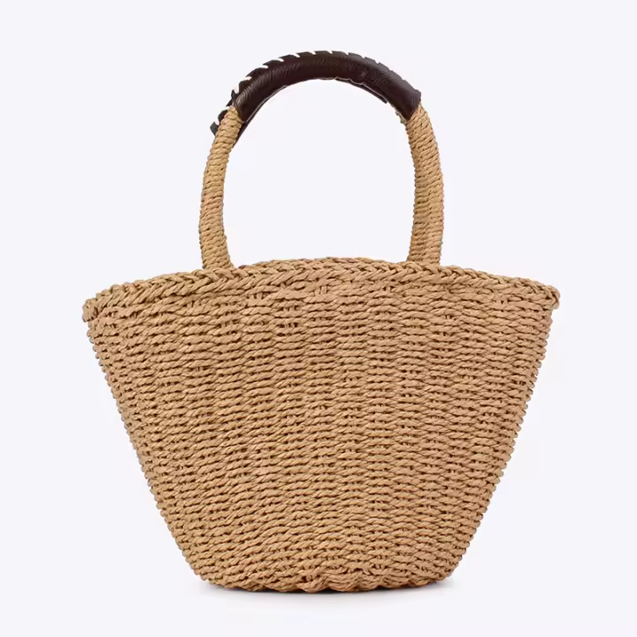 MOV Bolso de mano tejido, perfecto para vacaciones en la playa, para el día a día y para ir al trabajo: un bolso de mujer sencillo y elegante. - 1