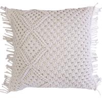 Cojín Decorativo 42x42 cm Macramé Blanco Alo Home Hecho a Mano con Relleno Lavable - details 0