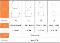 Lámpara De Pared LED Ultra Delgada 6W 8W 15W 20W Panel Ajustable Para Iluminación Interior Recámara Luz De Techo AC110V 220V - details 1