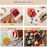 Generisch Recipiente para refrigerios Reutilizable, último Recipiente para refrigerios de Acero Inoxidable de 6 Piezas, Mini Caja para refrigerios con Tapa de Silicona, Caja de Almacenamiento de Alimentos de Metal a Prueba de Fugas - details 2