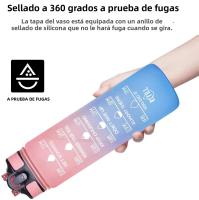 Botella Deportiva De 1000ml Con Marcador De Tiempo a Prueba De Fugas Para Exteriores Gimnasio Fitness Uso Adulto Material Reutilizable - details 1