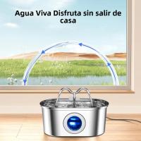 Fuente Automática De Agua Para Gatos Y Perros 108oz/3.2L Con Bomba Silenciosa Y Luz LED Acero Inoxidable Dispensador De Agua Para Mascotas - details 3