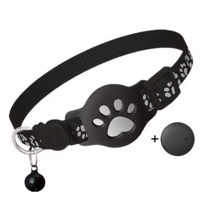 Collar Para Gatos Compatible Con Apple Airtag Con Campana Cierre De Seguridad Ajustable Reflectante Para Gatos Y Perros Recién Nacidos - 1