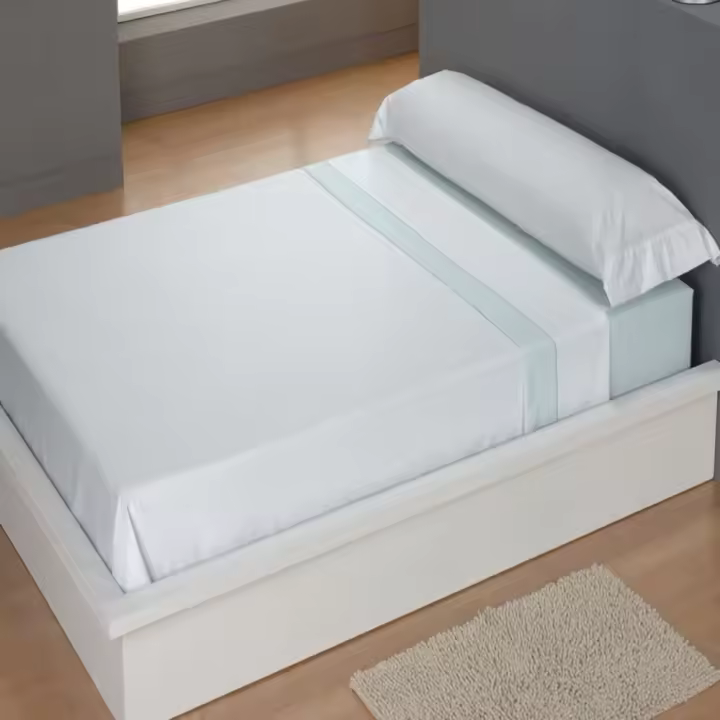 CARPE DIEM Juego de Sábanas de Microfibra Estampada Mod. ELISABETH Color Aqua- Conjunto de Ropa de Cama 3 o 4 Piezas para Cama 90, 105, 135, 150, 150/160 (2 Almohadas) y 180 cm, Suaves, Transpirables Válidos para Colchones hasta 28 cm de Grosor - 1