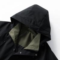 Chaqueta De Camping Impermeable Para Hombres Capucha Cremallera Cargo Windbreaker Ligera Para Primavera Y Otoño Exterior - details 3
