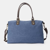 1990s Bolso de loneta para mujer de piel con asas grandes - details 0