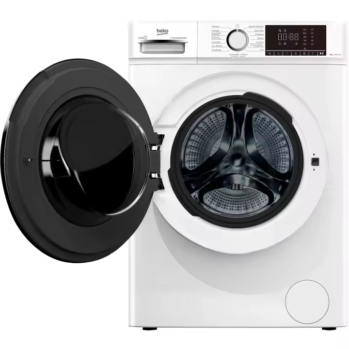 Lavadora Beko B1XW864WSPT de 8Kg Clase A y 1400Rpm | Blanco, Motor Inverter, Añade prendas - 1