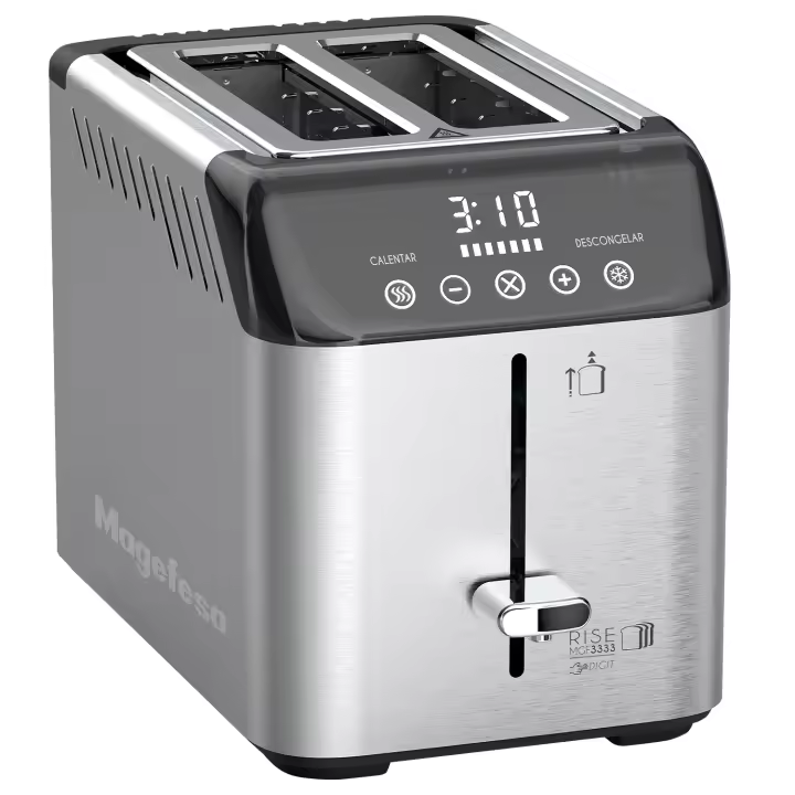 MAGEFESA RISE DIGIT Tostadora de 925W para 2 Tostadas, Funciones: Parar, Descongelar y Calentar, 7 Niveles de Tostado - 1