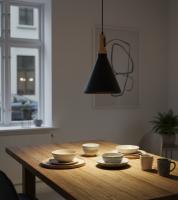 BEL AIR HOME - Lámpara colgante BERLIN con diseño vintage y acabado elegante, fabricada en metal y madera, fácil instalación, altura ajustable y compatible con bombillas E27, perfecta para luces interiores y ambiente acogedor - details 1