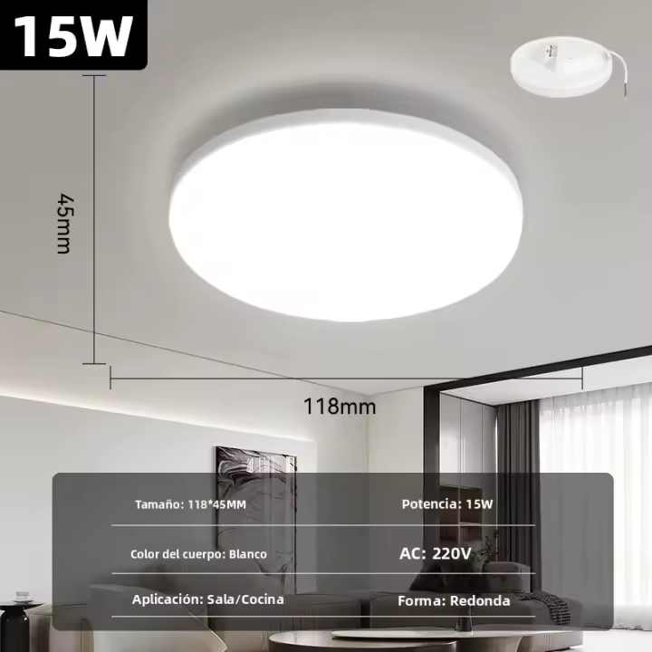 Lámpara De Techo Redonda LED Moderna Para Sala De Estar Dormitorio Cocina Balcón Corredor Iluminación Eficaz Y Duradera - 1