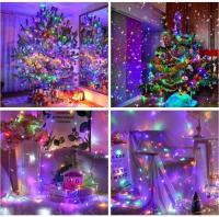 Decoraciones De Navidad 2024 Luces LED Para Exterior Cerca De Atracciones Luz De Jardín Cadena De Luces Impermeable Estrella Para Árbol - details 7