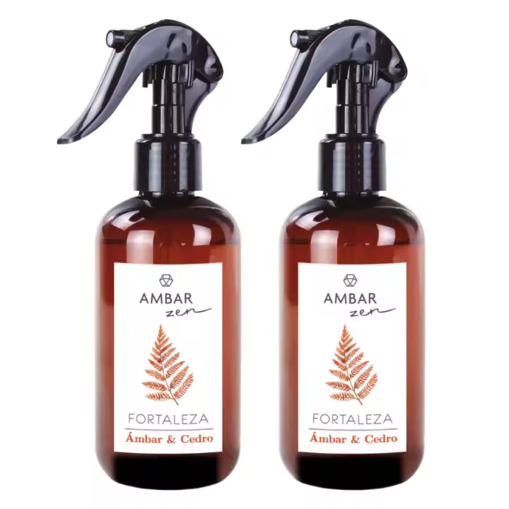 LILI HOME Pack de 2 Sprays Hogar Ambar y Cedro 225ml y más combinaciones para elegir. Ambar Zen Una fragancia ambarada y oriental que comienza con notas frescas y coníferas que van adquiriendo un acento especiado con cierto toque floral en el corazón. - 1