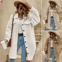 Nueva Chaqueta Larga De Mujer Para Invierno Estilo Casual Sólido Cremallera Simple Talla Grande Abierta Comodidad Poliéster Spandex - details 1