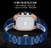 Reloj De Pulsera Para Hombre MINI FOCUS Resistente Al Agua Con Caja De Acero Inoxidable Y Dial Cuadrado Y Rombo Multifuncional - details 12