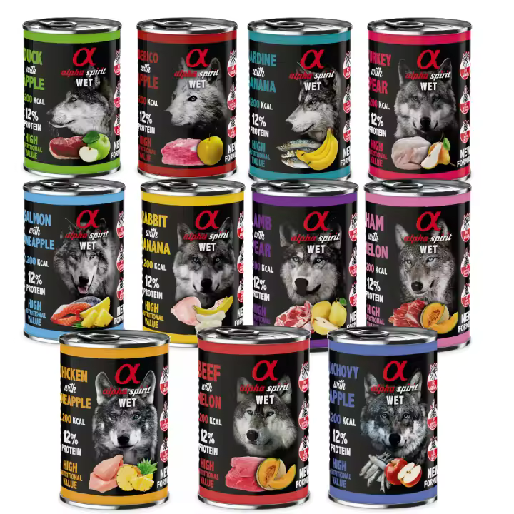Alpha spirit Pack Degustación 11 Latas de 400gr Comida húmeda para perros - 1