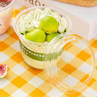 10Pcs Copas De Mousse Desechables De 10Oz Con Tapa Cajas De Plástico Transparentes Para Helado Postre Picnic Jalea Yogur - details 2