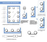 Espejo De Maquillaje LED Con Luz USB Para Vestíbulo Iluminación Ajustable Para Mesa De Vestir Y Baño Lámpara De Pared Incluye Bombilla - details 10