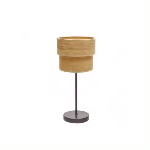 FABRILAMP Lámpara de Mesa Sobremesa Doble Smile Marron/madera Clara 44x18x18 Cm - Diseño Moderno - 1