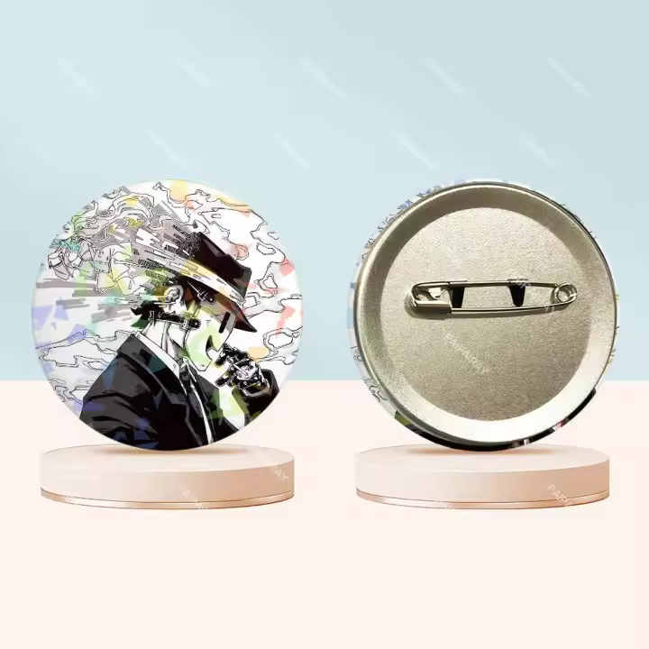 Broche De Anime H-High-Rise Invasion Redondo Con-badge Laser Creativo Para Ropa Sombrero Mochila Regalo Accesorios Estilo Japonés Unisex - 1
