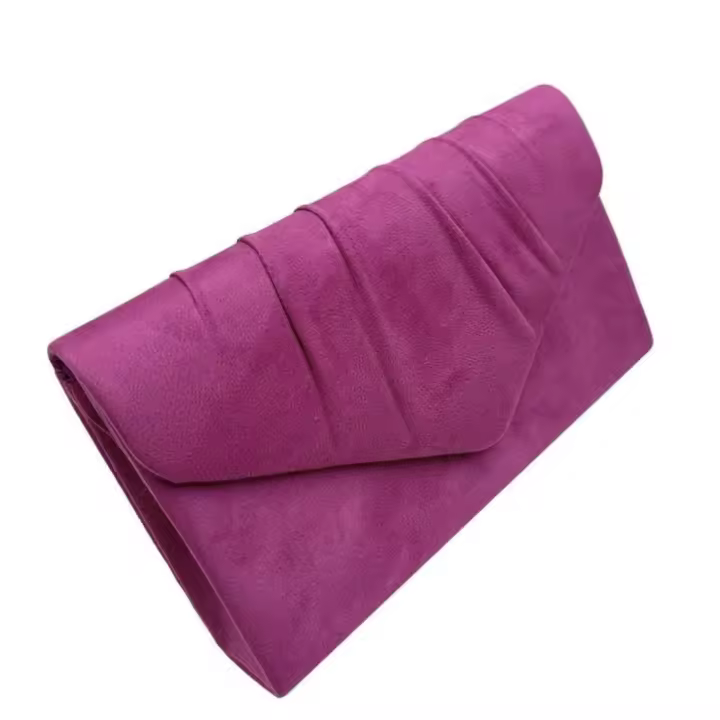 TEOVEL Cartera de Mano Fiesta Pliegue Antelina - 1