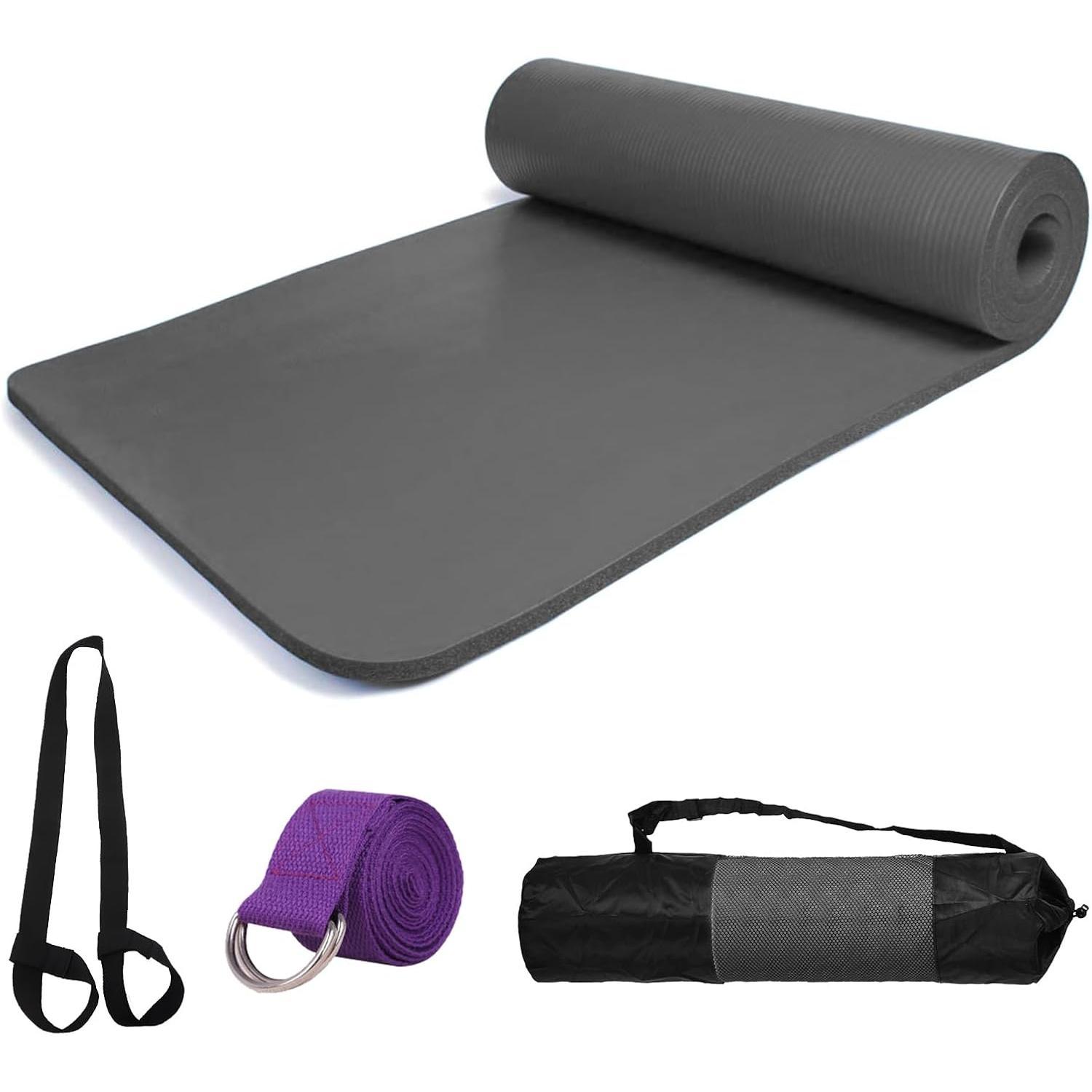 Esterilla Yoga gruesa Esterilla Pilates Antideslizante 180*60*10mm NBR Alfombrilla de Yoga con bolsa correa y banda yoga
