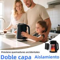 Hervidor Eléctrico De Acero Inoxidable 1.6L 1500W Rápido Cierre Automático Y 16 Horas Calor Mantenido Cuerpo Táctil Frío Protección De Secado - details 1
