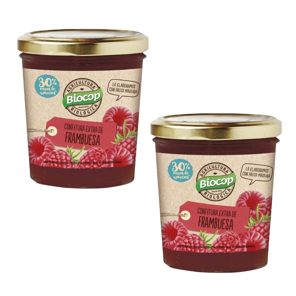 Confitura extra de frambuesa Packs 2 Elaborada con fruta Vegana Biocop