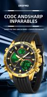 Reloj Deportivo Para Hombre SANDA Con Pantalla Dual Resistente Al Agua 5ATM Luminoso Cuarzo Estudiante Reloj De Mano Con Muestrador Digital Y Analógico - details 0