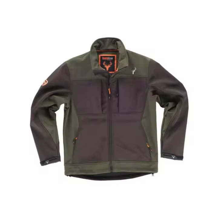 WorkTeam Cazadora Caza Pesca Tiempo Libre Softshell con Canesús Ajustables - Resistente al Agua y con Alta Capacidad Térmica - 1