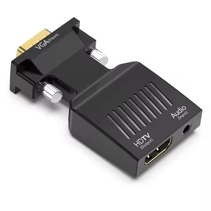 Adaptador VGA a HDMI 1080P HD Con Cable De Audio 3.5mm Para Proyector Pantalla De PC Y Portátil Convertidor De Video Y Audio Para Televisor - 1