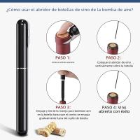 Abreviador De Botellas De Vino Con Corte De Película Y Bomba De Aire Segura En Acero Inoxidable Para Fiesta En Casa Y Barra - details 11