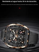 Reloj De Cuarzo Para Hombre LIGE Moda Lujo Deportivo Militar Casual Con Correa De Silicona Reloj Cronógrafo Resistente Al Agua Y Al Choque - details 9