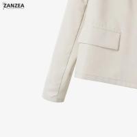 ZANZEA Traje De Mujer Elegante De Otoño 2025 Con Blazer De Manga Larga Y Vestido 2 Piezas Moda Trasero Elegante Oficina OL - details 12