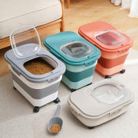 Contenedor De Almacenamiento Para Alimentos Para Perros Y Gatos 13/33LB Caja Seca Para Alimentos Para Mascotas Con Tapa Airtight Y Selladora Para Cocina Grano De Arroz - details 14