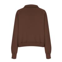 Nueva Sudadera De Mujer Con Capucha Cuello Erguido Otoño Invierno Color Sólido Fleece Manga Larga Bolsillos Cierre Media Pullover Suave - details 64