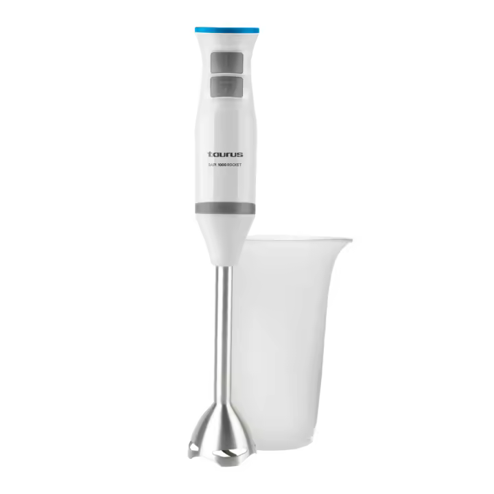 Taurus - Batidora de mano Bapi 1000 Rocket. Color Blanco. Material producto Plástico. Potencia 1.000 W. Longitud del cable 112 cm