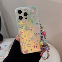 Funda De Teléfono Estrellada Y Corazón En Colores Coreano Para iPhone 17 Air 16 15 14 12 13 11 pro Max Con Cadena Resistente Al Choque Y Duro - details 4