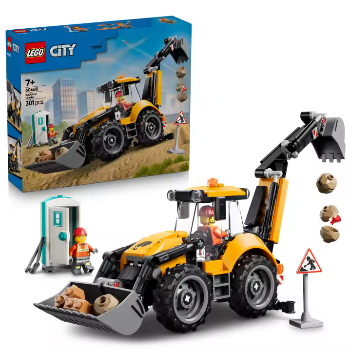 LEGO® 60480 City Cargadora Retroexcavadora Amarilla - Vehículo de Obra de Juguete - 1