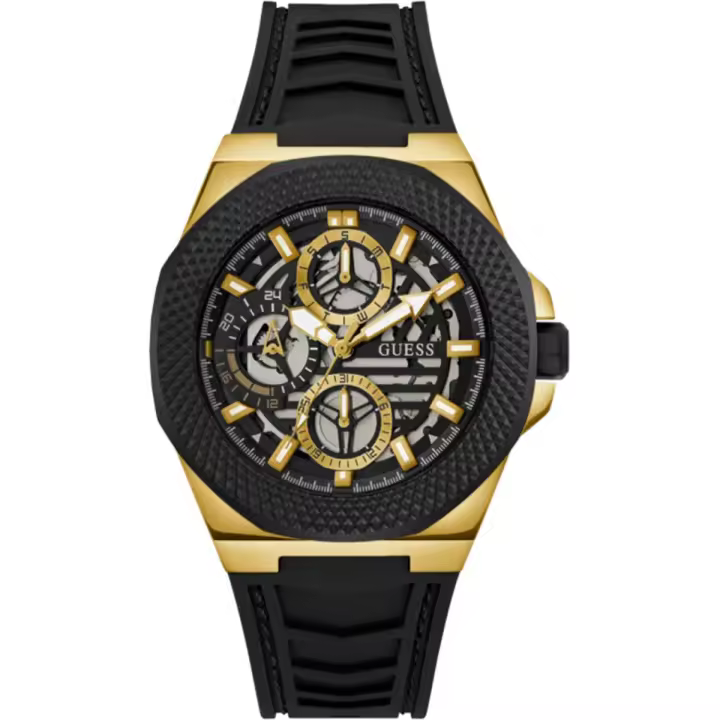 Guess Front-runner Gw0577g2 Reloj De Pulsera Analógico Para Unisex Color Negro - 1