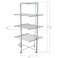 Cofan Tendedero Eléctrico de Torre | 4 Ruedas Omnidireccionales con Freno | Potencia: 300 W | Tendedero Portátil con Secado Rápido - details 1