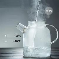 Tetera De Vidrio 1/1.8L Con Tapa De Bambú Transparente Resistente Al Calor Jarrón De Agua Fría Para El Hogar Kettle De Puer - details 7
